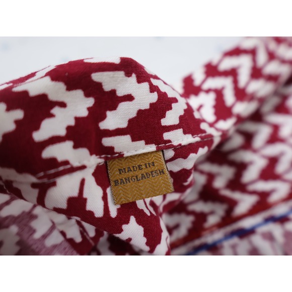 JACHS Girlfriend Womens Top Blouse Button Up Red White‎ Patterned Size L - Picture 4 of 8